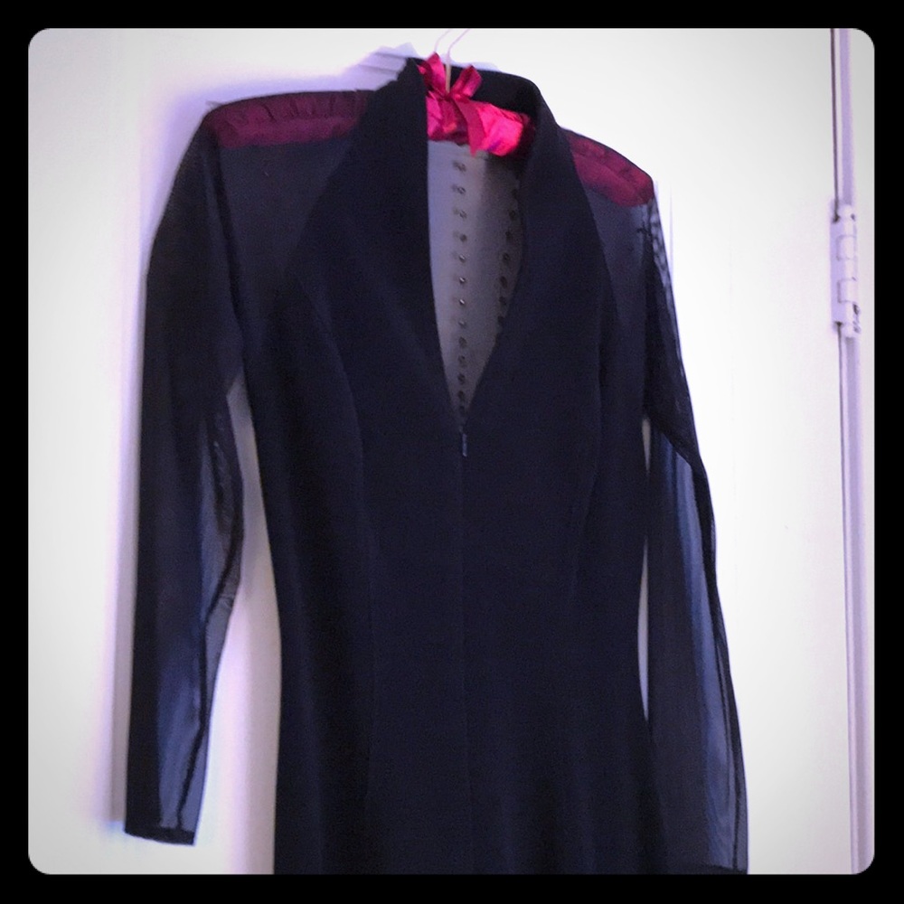 Lillie Rubin jumpsuit, cat suit, black, sheer SEXY